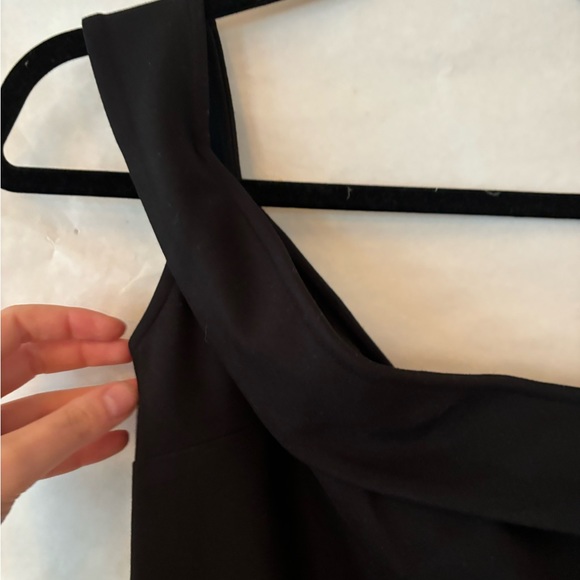 NBD Sweet November One Shoulder Silver Chain High Slit Little Black Dress sz S - Picture 8 of 13